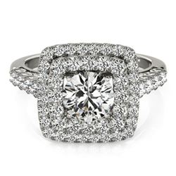 1.8 ctw Certified VS/SI Diamond Halo Ring 18k White Gold