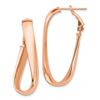 Image 1 : 14k Rose Gold Wavy Oval Omega Back Hoop Earrings - 5 mm