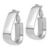 Image 2 : 14k White Gold Omega Back Triangle Hoop Earrings - 7x27 mm