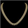 Image 1 : 24.19 ctw Oval Cut Diamond Micro Pave Necklace 18K Yellow Gold