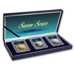2017 Australia Swan 3-Coin Set MS/PR-70 PCGS (FS, Swan Label)