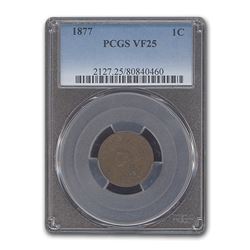 1877 Indian Head Cent VF-25 PCGS (Brown)
