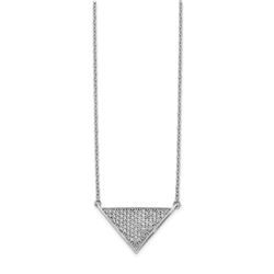 14k White Gold .371ct Diamond Triangle Necklace - 18 in.