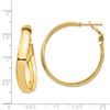 Image 2 : 14k Yellow Gold Wavy Omega Back Hoop Earrings - 5x34 mm
