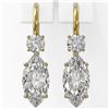 Image 2 : 1.8 ctw Marquise Cut Diamond Designer Earrings 18K Yellow Gold