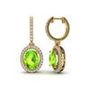 Image 2 : 3.75 ctw Peridot & Micro Pave VS/SI Diamond Earrings 18k Yellow Gold