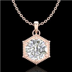 0.82 ctw VS/SI Diamond Solitaire Art Deco Stud Necklace 18k Rose Gold