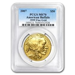 2007 1 oz Gold Buffalo MS-70 PCGS