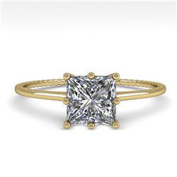 1.0 ctw VS/SI Princess Diamond Engagment Ring 18k Yellow Gold