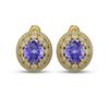 Image 1 : 13.41 ctw Tanzanite & Diamond Victorian Earrings 14K Yellow Gold