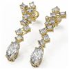 Image 1 : 4 ctw Marquise Cut Diamond Designer Earrings 18K Yellow Gold