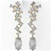 Image 2 : 4 ctw Marquise Cut Diamond Designer Earrings 18K Yellow Gold