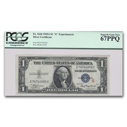 1935-A $1.00 Silver Certificate CU-67 PPQ (S, Experimental Note)