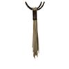 Image 1 : Leather/Mesh Tassel Necklace - Rhodium Plated