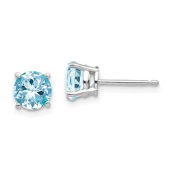 14k White Gold 6 mm Aquamarine Earrings