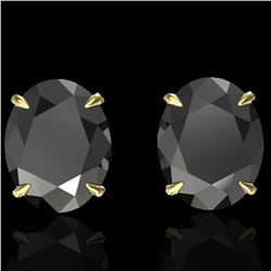 10 ctw Black Diamond Designer Stud Earrings 18k Yellow Gold