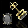 Image 2 : 10 ctw Black Diamond Designer Stud Earrings 18k Yellow Gold