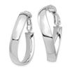 Image 2 : 14k White Gold Wavy Omega Back Hoop Earrings - 5x28 mm