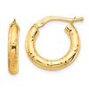 Image 1 : 14k Yellow Gold Small Hoop Earrings - 3x17 mm