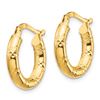 Image 2 : 14k Yellow Gold Small Hoop Earrings - 3x17 mm