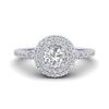 Image 1 : 0.70 ctw Micro Pave VS/SI Diamond Designer Ring Halo 18k White Gold
