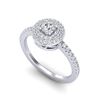 Image 2 : 0.70 ctw Micro Pave VS/SI Diamond Designer Ring Halo 18k White Gold