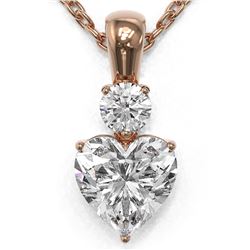 0.9 ctw Heart Diamond Designer Necklace 18K Rose Gold