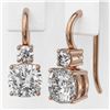 Image 3 : 1.25 ctw Cushion Cut Diamond Designer Earrings 18K Rose Gold