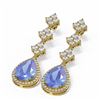 Image 3 : 8.82 ctw Tanzanite & Diamond Earrings 18K Yellow Gold