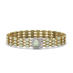 20.23 ctw Opal & Diamond Bracelet 14K Yellow Gold