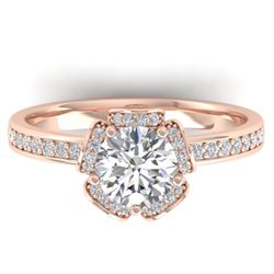 1.75 ctw Certified VS/SI Diamond Art Deco Ring 14k Rose Gold