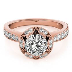 1.5 ctw Certified VS/SI Diamond Halo Ring 18k Rose Gold