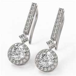 2.4 ctw Diamond Designer Earrings 18K White Gold