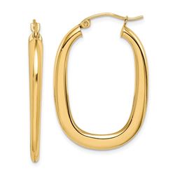 14k Yellow Gold Tapered Hoop Earrings