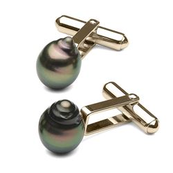 Black Tahitian Baroque Pearl Cufflinks