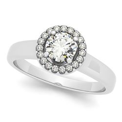 0.65 ctw Certified VS/SI Diamond Halo Ring 14k White Gold