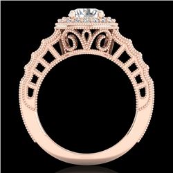 1.53 ctw VS/SI Diamond Solitaire Art Deco Ring 18k Rose Gold