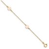 Image 1 : 14k Yellow Gold 5-6 mm Pink FWC Pearl 3-station Bracelet - 6 in.