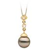 Image 2 : Black Tahitian Pearl and Diamond 'Royale' Pendant