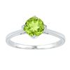 Image 1 : Sterling Silver Round Lab-Created Peridot Solitaire Ring 7/8 Cttw