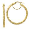 Image 1 : 10k Yellow Gold Twisted Round Omega Back Hoop Earrings - 3x30 mm