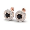 Image 1 : 1.40 ctw Micro VS/SI Diamond Designer Earrings Halo 14k Rose Gold