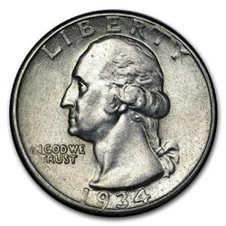 1934-D Washington Quarter AU