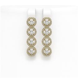 4.52 ctw Diamond Micro Pave Earrings 18K Yellow Gold