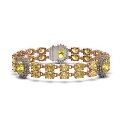 27.35 ctw Citrine & Diamond Bracelet 14K Rose Gold