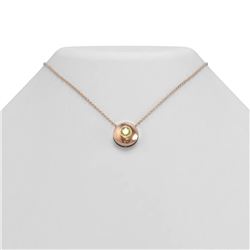 0.52 ctw Fancy Yellow Diamond Necklace 18K Rose Gold