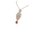 Image 2 : 7.24 ctw Ruby & Diamond Necklace 18K Rose Gold
