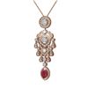 Image 3 : 7.24 ctw Ruby & Diamond Necklace 18K Rose Gold