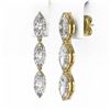 Image 3 : 2 ctw Marquise Cut Diamond Designer Earrings 18K Yellow Gold