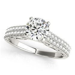 1.16 ctw Certified VS/SI Diamond Antique Ring 18k White Gold